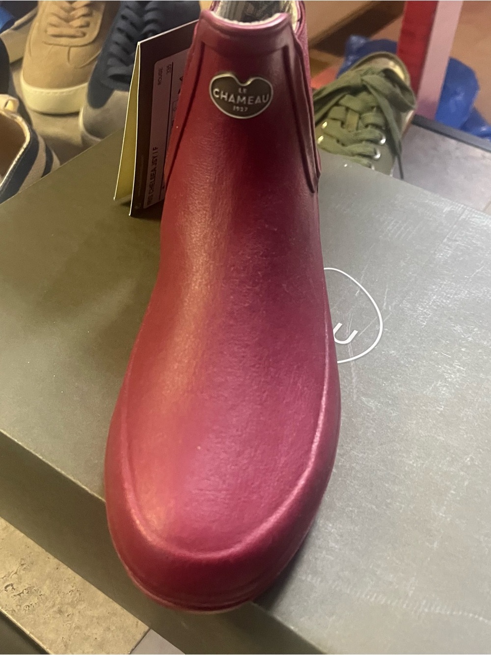 le Chameau IRIS CHELSEA JSY / F Women's Wine Red Chelsea Rubber Ankle Boot